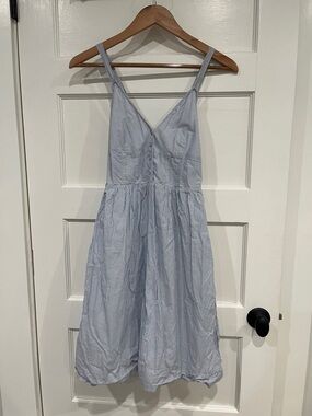 Converse Vintage Style Light Blue & White Striped Midi Dress